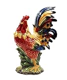 Cosmos Gifts 31992 Fine Ceramic Red Rooster Figurine 15" H