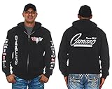 JH Design Men's Chevy Camaro Zip Up Hoodie Black Sweatshirt All Over Print Sm-3x, Clg2-black, L