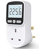 Electricity Monitor - Power Meter Plug, 8 Modes, UK Socket, Watt & Energy Monitor, Large LCD Display