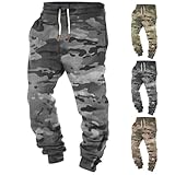BVEBJDX Mens Camouflage Jogging Bottoms Clearance UK Men Joggers Casual Cargo Work Trousers Drawstring Sweatpants Tracksuit Outdoor Pants Fitness Running Workout Trouser Sizes M - 4XL