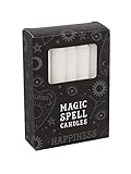 12 Magic Spell Candles - Happiness White 10cm