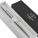 Parker Classic Slimline Ballpoint Personalised Pen In Classy Gift Box Ideal Anniversary, Birthday or Fathers Day Gift Perfect Men & Women Engraved Parker Pen With Laser Engraving (Silver)