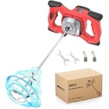 IMAYCC Portable Concrete Cement Mixer 2100W Electric Paddle Mixer Adjustable 6 Speed Handheld Plaster Grout Paint Thinset Mortar Paddle Mixer Drill Mixer Stirring Tool