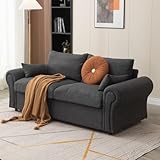 Panana Fabric Sofa - 2/3 Seater with Under Storage (Dark Grey Linen, 2 Seater)