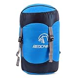 REDCAMP 25L Nylon Compression Stuff Sack for Sleeping Bag, Lightweight Compact Compression Bag for Camping Outdoor Hiking Backpacking Travelling, Blue Large