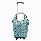 Eco Chic Lightweight Collapsible Shopping Trolley with Detachable Grocery Tote Bag (Bumble Bee Blue)