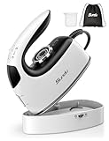 Sundu Mini Travel Iron with Steam,1000W Portable Steamer Samll Iron for Quilting & Sewing,300 Microsteam Holes,90ml water tank,lockable safety base,Digital Temperature Control-Black