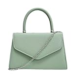 LeahWard Women's Faux Leather Clutch Bag,Top Handle Wedding Handbags (Mint)