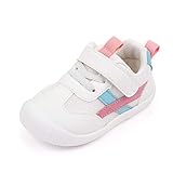 MK MATT KEELY Baby Boys Girls First Walking Shoes Toddler Anti-Slip Soft PU Leather Prewalker Sneakers,Size 5 UK Child,Pink