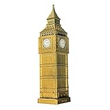 Money Boxes London Big Ben Money Box Made of Plastic with Metal Parts, Antique Style, Unisex, Metalic Gold