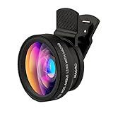 0.45x Macro Lens for Mobile Phone, Clip on Zoom Camera Lense for 15 14 Pro Max, Wide Angle Lens HD Camera Fit for Android, 2 Functions Telephoto Micro Lens