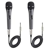 Cable Matters 2-Pack Cardioid Dynamic Vocal Microphones with 4.5m Cable, Wired Singing Microphone/Singing Machine Microphone Karaoke