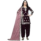 JIVRAJ FASHION Velvet Fabric Women's Wear Salwar Kameez Suits Stitched Indian Ethnic Wedding Reception Wear Punjabi Patiyala Dress (Choice 1, XL UK 16 Bust 44 Waist 40 Hips 46)
