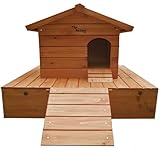 Actiaspet Floating Wooden Duck House with Nesting Area | Weatherproof Outdoor Shelter