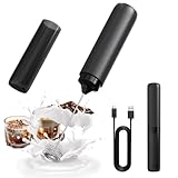 CIRCLE JOY Milk Frother Handheld Electric Rechargeable Coffee Frother Milk Foamer Drink Mixer with Sleeve for Coffee, Hot Chocolate, Cappuccino, Frappe, Matcha, Black