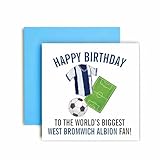 Huxters Football Cards for West Bromwich Albion Fans – Happy Birthday Card for Dad, Husband, Grandad, Brother, Son – Men Birthday Card for him - Football Illustrations 14.8cm (West Bromwich Albion)