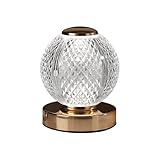 Coopers of Stortford - Rechargeable Crystal Lamp, with 3 Brightness Levels - Table Lamps for Living Room and Bedroom - Small Table Lamp, Lights Up When Touched - Crystal Table Lamp, Incl. USB Cable