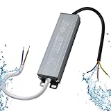 OFFCUP LED Driver, 60W 12V Lighting Transformer, 170-250V AC to 12V DC IP67 Waterproof 5A LED Power Supply Constant Voltage Adapter for Outdoor Garden Strip Lights LEDS Lighting Shed Light
