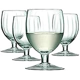 LSA International Mia Wine Glass 350ml Recycled/Part Optic | Set of 4 | Recycled Glassware | MZ03, Clear Decorated