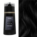 Katslyn Hair Dye Shampoo Women,3 in 1 Hair Dyeing+nourishing+growing Natural Black Shampoo,Full Coverage Gentle Hair Dye Shampoo,Black Hair Instant Dye Shampoo for Women and Men Lasts 30 Days(Black)