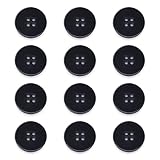 Navy Blue Buttons - TRACOMPAN Pack of 12 Resin 20mm Round Flat 4-Hole Sewing Buttons for Coats Blazer Jackets Cardigans Knitwear DIY Crafting - Durable Buttons for Sewing Clothes Accessories