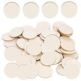 Wooden Discs, 50 Pieces Wooden Circles for Craft, 5x5 CM Round Discs, 2.5Millimeters Thick, for Decoration, Coasters, Crafts, Painting, DIY