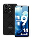 Ulefone Note 19 Mobile Phones Android 14, 6GB+32GB/512GB SD, 4G Dual SIM Unlocked Smartphone 6.65" Screen, 5000mAh Octa Core Cellphone, 8MP+5MP Camera, Fingerprint Face ID, 2 Year Warranty, Black