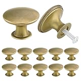 TsunNee 24PCS Vintage Cabinet Knobs, Chic Drawer Knobs, Antique Brass Kitchen Cupboard Handles, 30mm Round Furniture Door Knobs