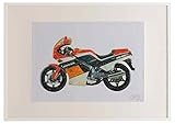 Honda NS400R 1985 A3 framed limited edition print A4 picture drawing