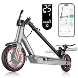Aimittie Electric Scooter for Adults, 8.5" Tires, Powerful 350W Motor, Max 35KM Long Range, Top Speed 25Km/h, Lightweight and Foldable Scooter, Dual Lighting System and Drum Brake, Smart APP Control