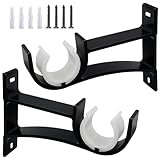 2pcs Adjustable Curtain Pole Holder Brackets - Durable Plastic 20mm for Wooden & Standard Rods - Secure & Versatile Mounting Solution