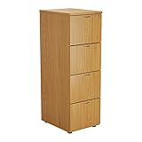 Office Hippo Heavy Duty Filing Cabinet, Robust File Cabinet, Office Cabinet with Anti-Tilt Mechanism, Lockable Filing Cabinet, Office Storage for A4 or Foolscap Filing - Oak, 4 Drawer