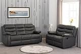 Seconique Roma 3+2 Recliner Suite in Grey Faux Leather