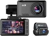 LT2CP M63s 4K Ultra HD Dash Cam Dual Lens Real 4K Car DVR Camera WIFI GPS Rear View Night Vision WDR Video Recorder hour Parking - Front and Rear Wireless Car Dash Cam with WDR and GPS