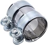 1 PC 65 x 90mm Exhaust Pipe Sleeve Connector Stainless Steel Clamp 1K0253141P 13278371 Compatible with Audi A3 A4 A5 A6 A7 A8 VW Skoda SEAT