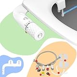 Bidet Toilet Seat Attachment REAL BIDETS Brand - Non-Electric Ultra-Thin Dual-Nozzle All-Kit – Adjustable Pressure, DIY Install, Fits UK Toilets