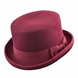 Top Hat Wool Felt Soft Top Hat Dressage Hat Event Top Hat Black (L-XL (59 cm), Maroon)