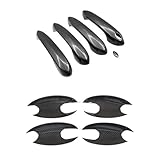 CAWEUER Compatible With BMW 3 Series G20 G28 2020 2021 2022 2023 ABS Car Carbon Fiber Texture Exterior Door Handle Doors Bowl Cover Decoration Trim(9pcs)