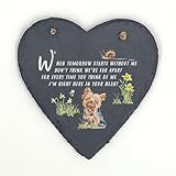 Image Industry Yorkshire Terrier Memorial Slate Heart Keepsake – Pet Remembrance Plaque
