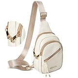 OSOCE Crossbody Bag with Anti-Theft Crossbody Bag Women RFlD Pocket, Small Shoulder Bag with Anti-Theft Zipper Clips, Adjustable Strap, Perfect for Shopping and Travel.（White）