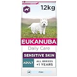 Eukanuba Sensitive Skin Hypoallergenic Complete Dry Dog Food for Adult Dogs with Fish 12 kg