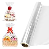 Ultra-Clear Cellophane Wrap Roll – 30M x 40CM | Heavy-Duty, Waterproof & Tear-Resistant | Food-Safe Cello Film for Christmas Hampers, Florist Bouquets, Gift Baskets & DIY Wrapping