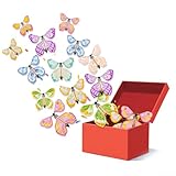 Magic Flying Butterfly Toy Set - Hand-Spun Flight with Rubber Band, STEM Insect Lore Butterfly Garden Kit, 12 Colorful Butterflies for Kids Outdoor Play, Great Butterfly Gifts & Surprise Toys
