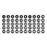PATIKIL 1 to 50 Number Stickers 1 Inch, Consecutive Vinyl Round Labels Self-Adhesive Dot Colored Decals for Inventory Classification Storage Box Organizing, Black