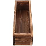 FUNOMOCYA Wooden Rectangle Planter Box, Rustic Window Flower Boxes Wood Planter Pot for Outdoor Plants,Vegetables, Succulents 30x9.5x7cm