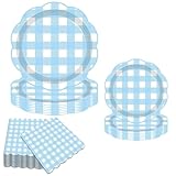 45 Oktoberfest Paper Plates Set, Napkins Bavaria, Oktoberfest Plates, Beer Party Tableware, Paper Plates Blue, 7 and 9 Inch Disposable Plates, Napkins Blue White, Bavarian Decoration, for Catering or