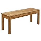 KROKWOOD Tomas Solid Wood Bench - Durable and Stable Wooden Dining Table Bench Seat - Mounting Hardware Included (Oak, 100x35x45 cm)