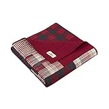 Woolrich Luxury Quilted Throw - Cabin Lifestyle, Patchwork with Moose Design All Season, Lightweight and Breathable Cozy Bedding Layer Throws for Couch Sofa, 50" W x 70" L, Sunset Red