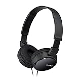 Sony MDR-ZX110 Wired Overhead Headphones, Neodymium Dynamic Drivers, Swivel Fold Design - Black