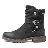 Relife Clare Womens Black Faux Fur Lined Boot - Size 6 - Black